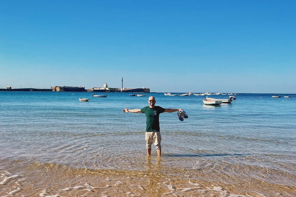 me at La Caleta beach.